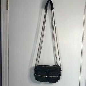 Alexander Wang Black Crossbody Bag with Silver Straps